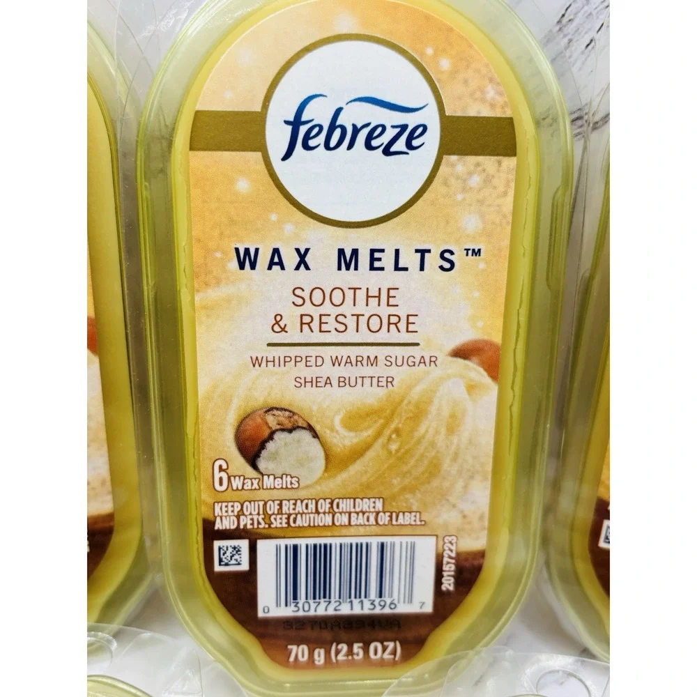 NEW FEBREZE WHIPPED WARM SUGAR SHEA BUTTER WAX MELTS  X  5‎ PACKS 30 Melts